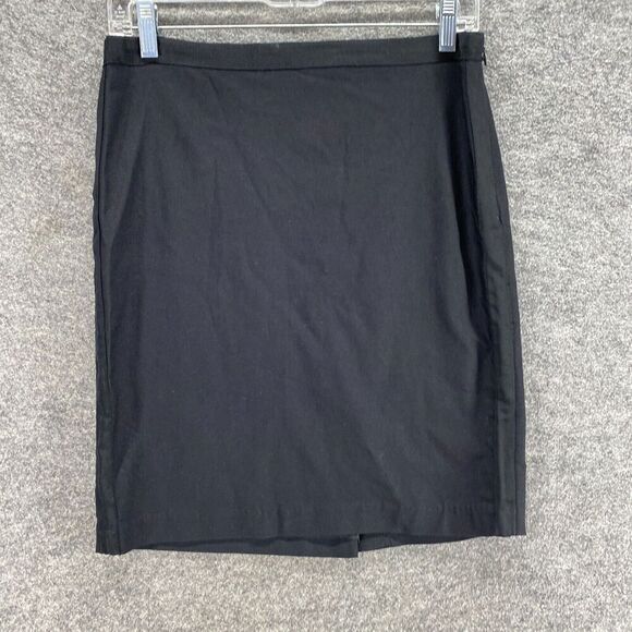 Max Studio Skirt Women 6 Black Straight Midi Zipper Mid Rise Lined Rayon Casual - Picture 4 of 10